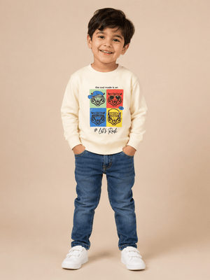 Let's Rock Sweatshirt - 0-6 Months Kids Winter Sweatshirts