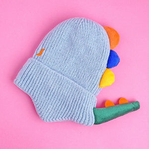 Light Blue 3d head and Tail Knitten woolen Winter Cap & Beanie, 3 - 10 Years - 3 - 10 Years Winter Wear