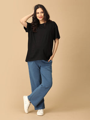 Light Blue Maternity Knit Denims With Belly Support - Lightwash - MDD - AN - LTDN - S