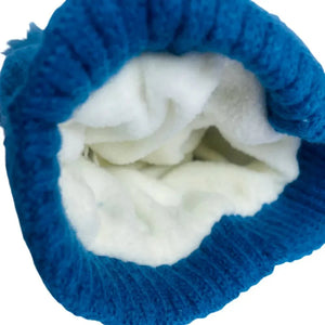 Light Blue Penguin Woven Stretchable Woolen Winter Cap For Kids With Matching Neck Muffler Set (3-10Yrs) - Little Surprise BoxLight Blue Penguin Woven Stretchable Woolen Winter Cap For Kids With Matching Neck Muffler Set (3-10Yrs)