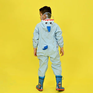 Light Blue Submarine theme full Jumpsuit Style Raincoat for Toddlers and Kids - Little Surprise BoxLight Blue Submarine theme full Jumpsuit Style Raincoat for Toddlers and Kids