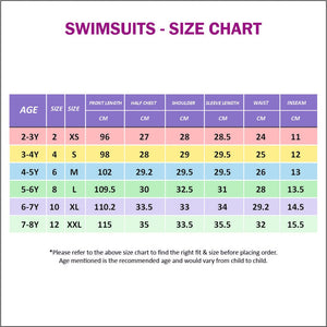 Light Pink and Navy Full Length Swimwear for Kids and Teens - 2 - 3 Years Swim