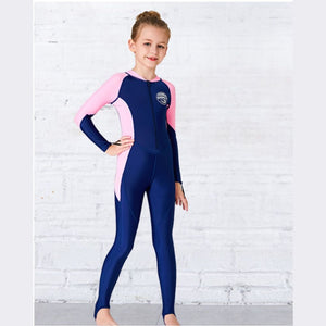 Light Pink and Navy Full Length Swimwear for Kids and Teens - 2 - 3 Years Swim