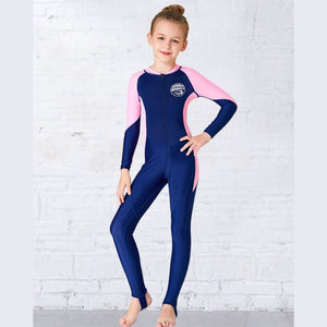 Light Pink and Navy Full Length Swimwear for Kids and Teens - 2 - 3 Years Swim
