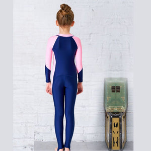 Light Pink and Navy Full Length Swimwear for Kids and Teens - 2 - 3 Years Swim