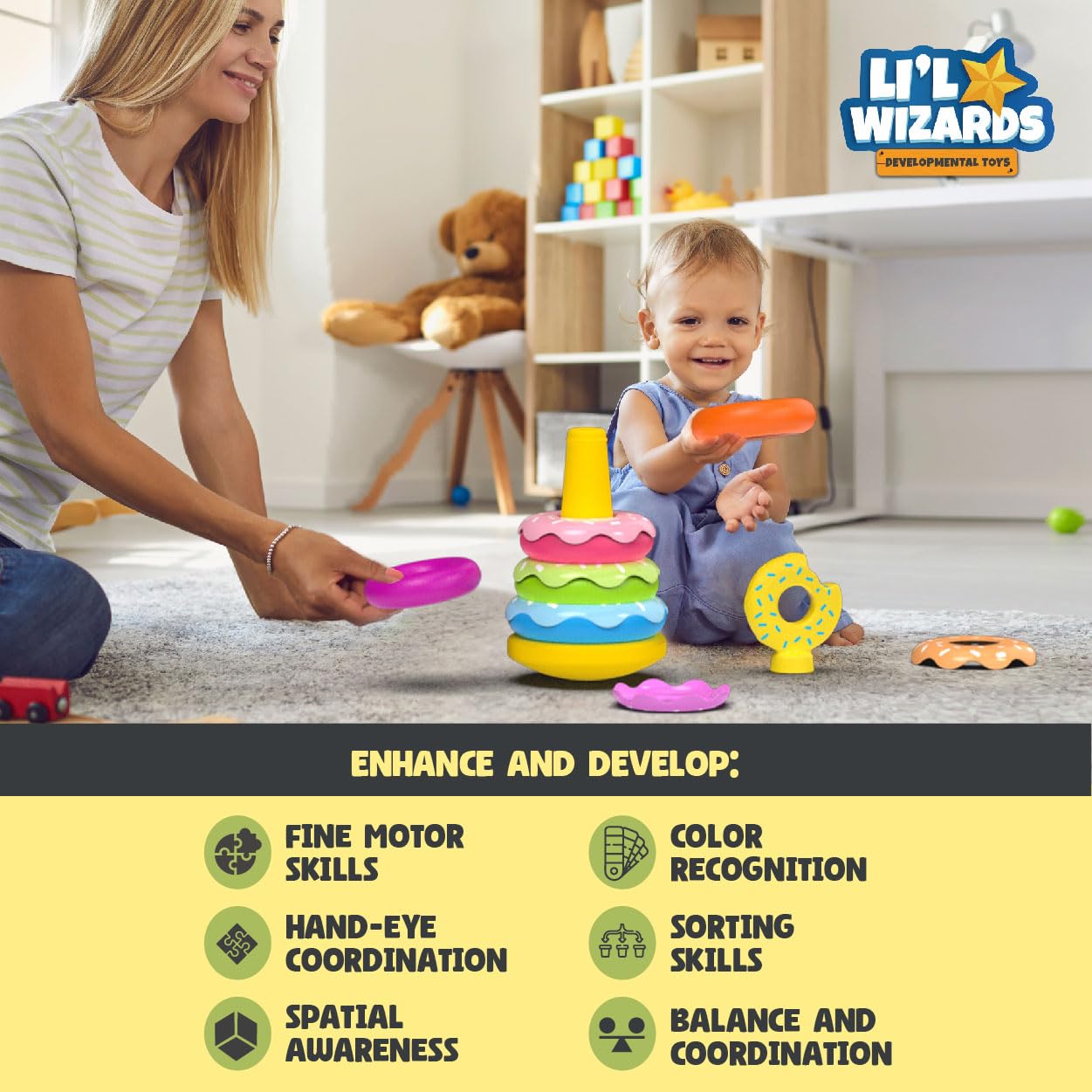 Li'l Wizards Rocking Doughnut Ring Stacker - Stacker
