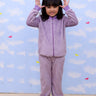 Lilac Fluffies Kids Fleece Zipper Jacket & Sweatpants Combo - KWW2 - LILFLP - 6 - 12