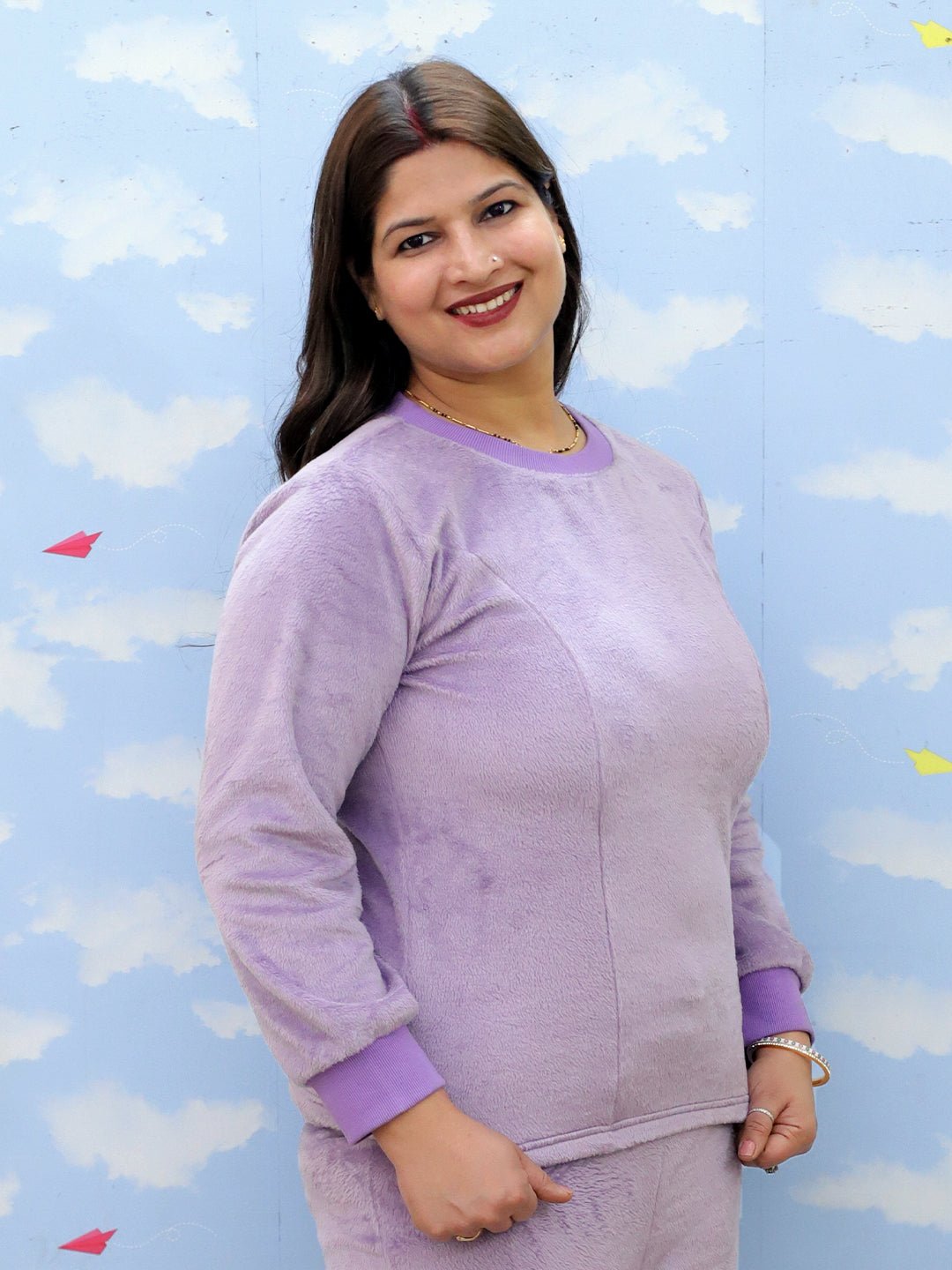 Lilac Fluffies Womens Fleece Co - ord Set - MWW - SD - LIFLF - S