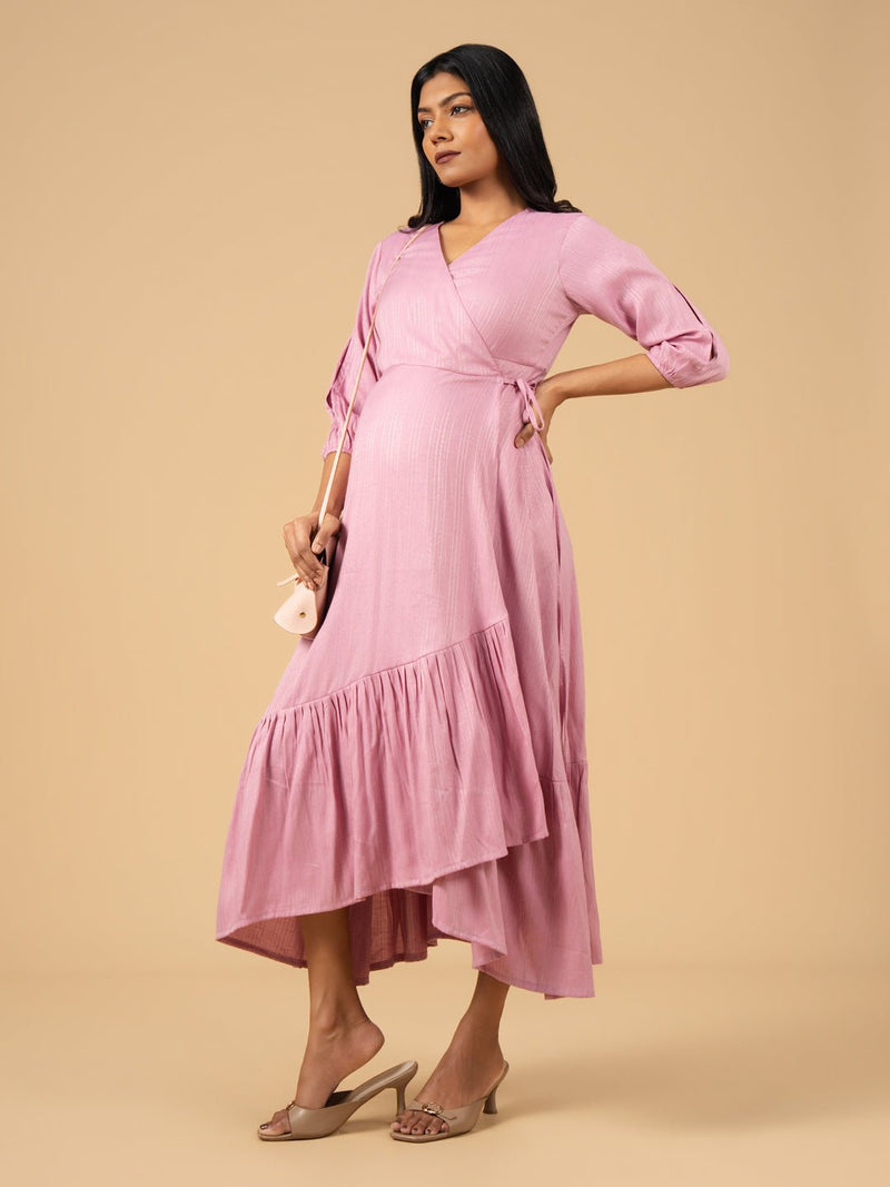 Lilac & Lovely Maternity Wrap Dress