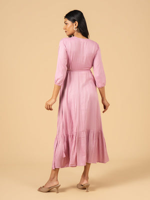 Lilac & Lovely Maternity Wrap Dress - S Maternity Casual Dress