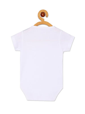 Backside of Little But Loud Baby Onesie on a hanger