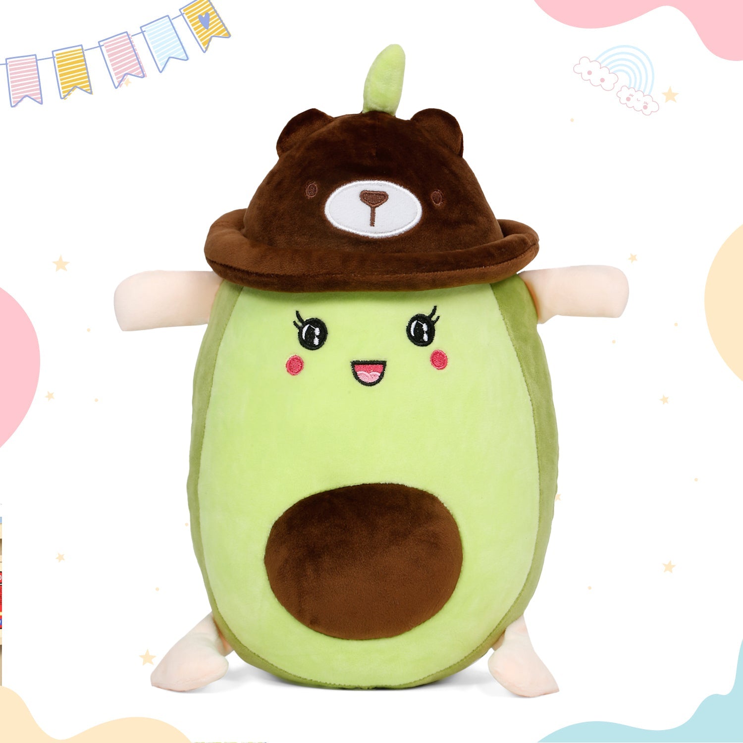 LITTLE GINNIE Avocado Soft Toy for Kids - Brown | Returned & Birthday Gift for Baby - LG - AVOCADO - BRN - ST
