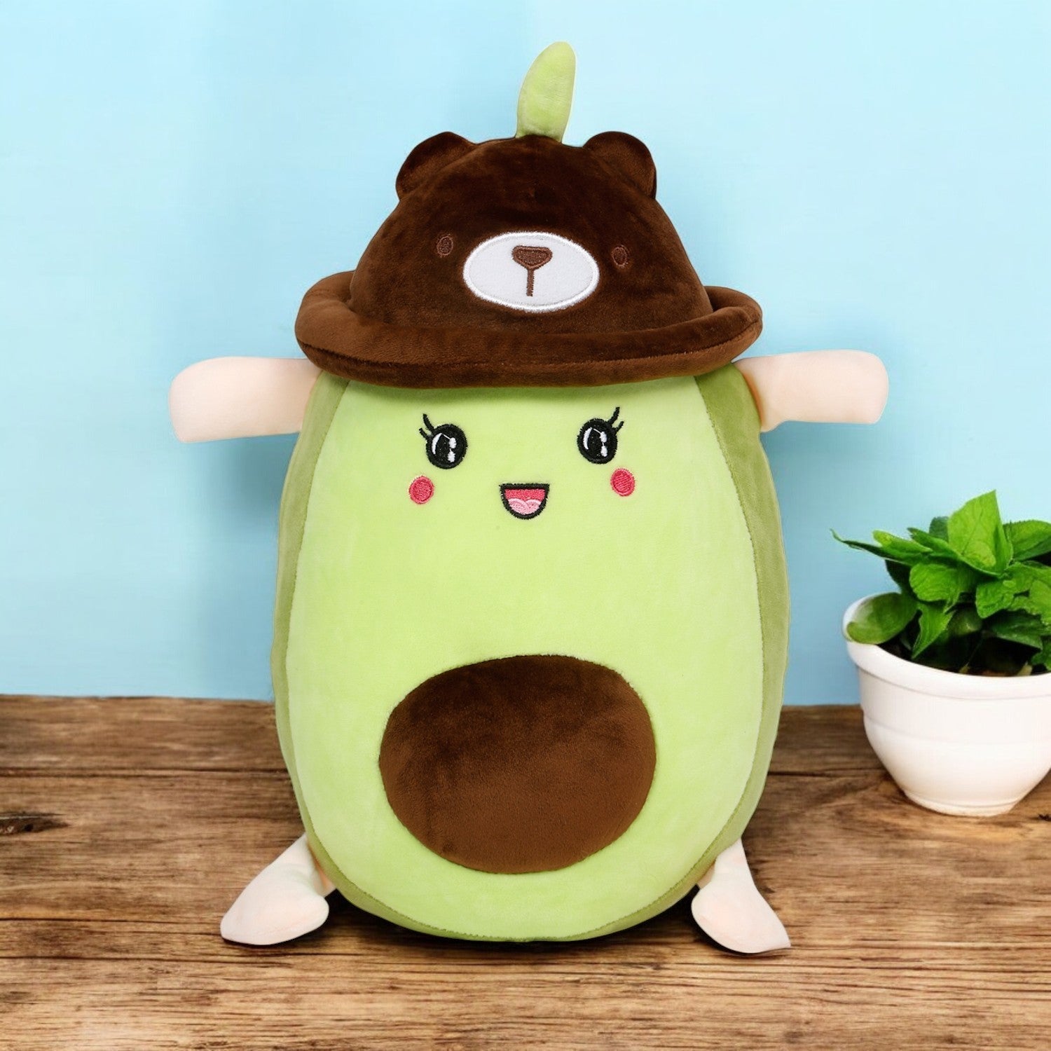 LITTLE GINNIE Avocado Soft Toy for Kids - Brown | Returned & Birthday Gift for Baby - LG - AVOCADO - BRN - ST