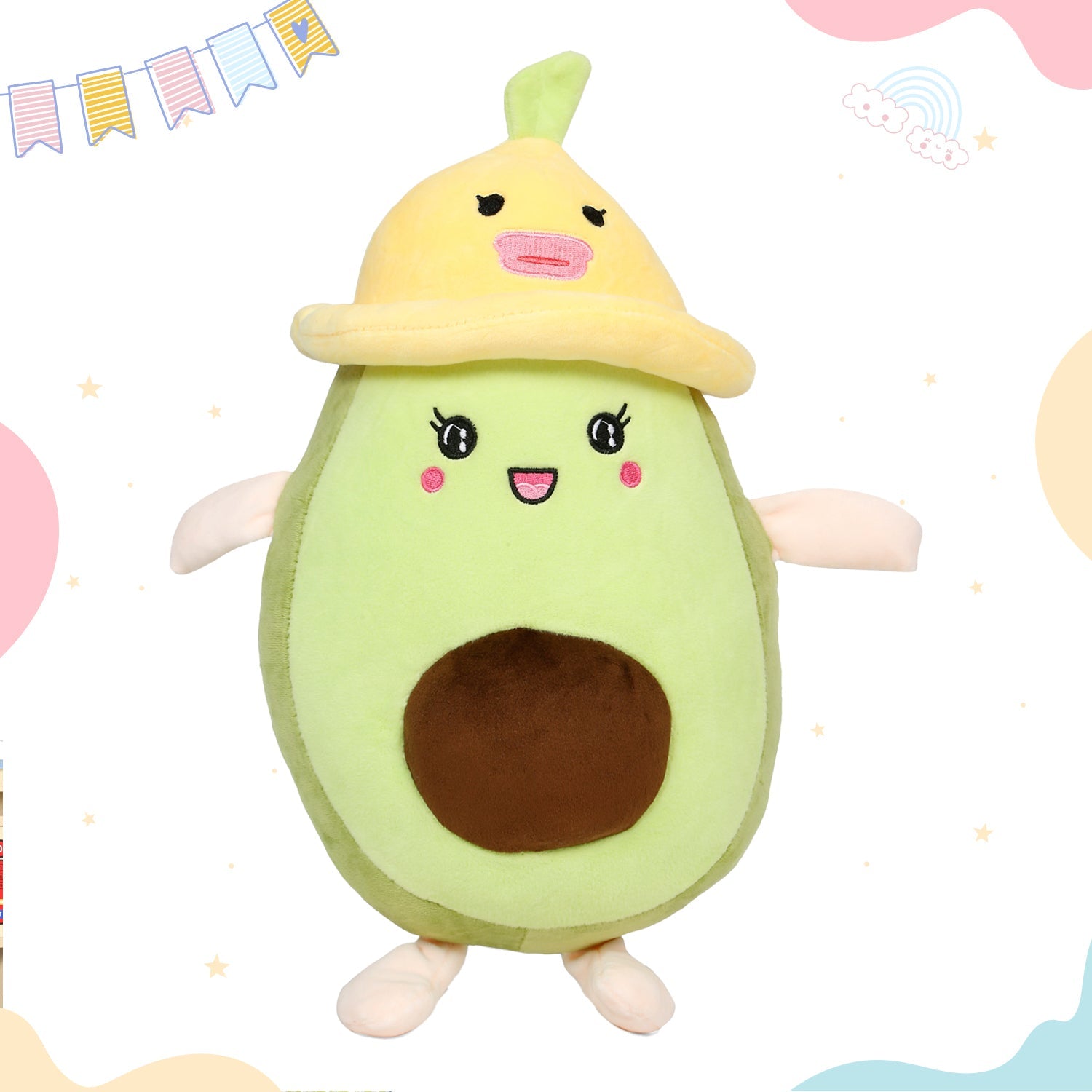 LITTLE GINNIE Avocado Soft Toy for Kids - Yellow | Returned & Birthday Gift for Baby - LG - AVOCADO - YLW - ST
