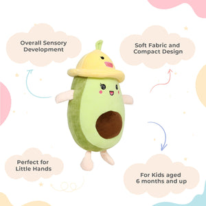 LITTLE GINNIE Avocado Soft Toy for Kids - Yellow | Returned & Birthday Gift for Baby - LG - AVOCADO - YLW - ST