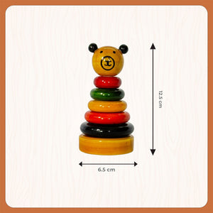 Little Ginnie Bear Stacker - Educational Wooden Stacking Toy for Kids with Non - Toxic Paints | Ideal for Ages 2+ Years - LG - CP - BERSTC - 01