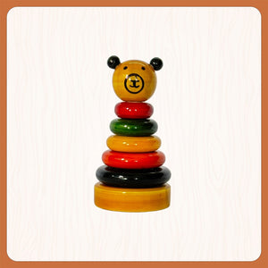 Little Ginnie Bear Stacker - Educational Wooden Stacking Toy for Kids with Non - Toxic Paints | Ideal for Ages 2+ Years - LG - CP - BERSTC - 01