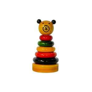 Little Ginnie Bear Stacker - Educational Wooden Stacking Toy for Kids with Non - Toxic Paints | Ideal for Ages 2+ Years - LG - CP - BERSTC - 01