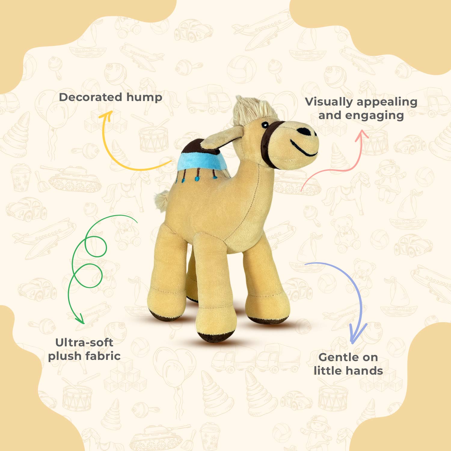 Little Ginnie Camel Soft Toy - NK - STD - CAMEL - BLU