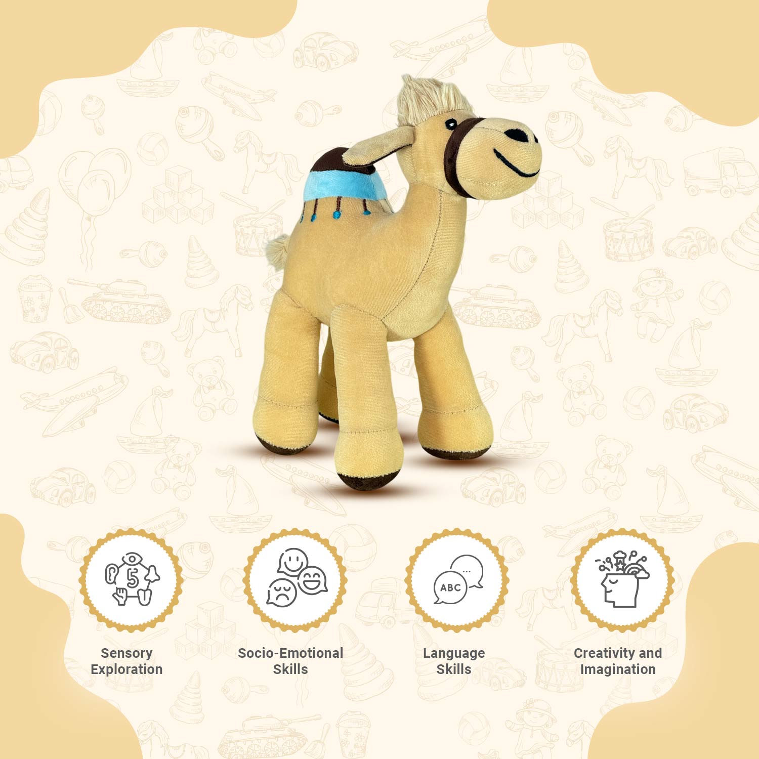 Little Ginnie Camel Soft Toy - NK - STD - CAMEL - BLU