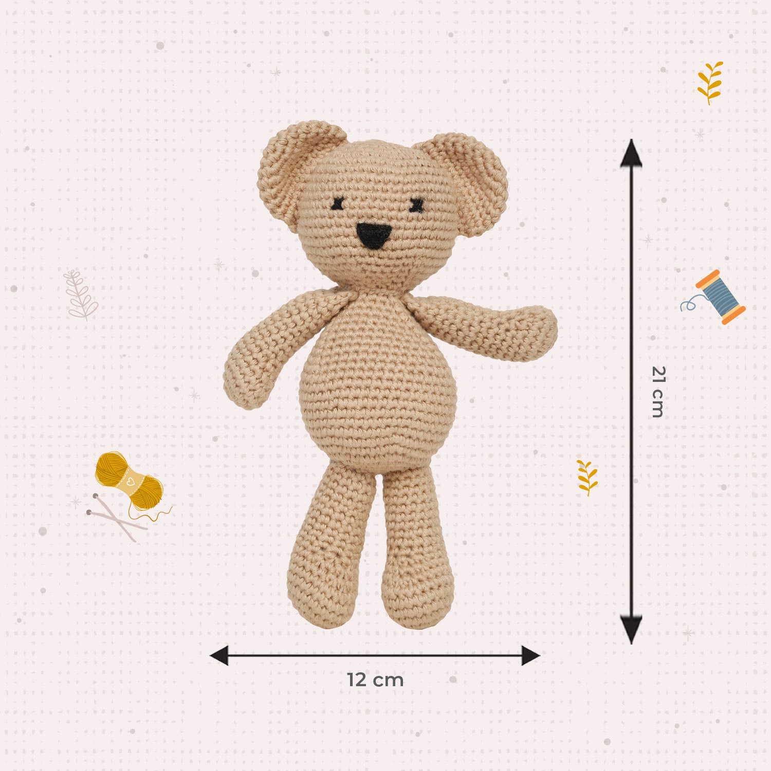 Little Ginnie Crochet Bear Soft Toy - AMYH - BEAR - 001