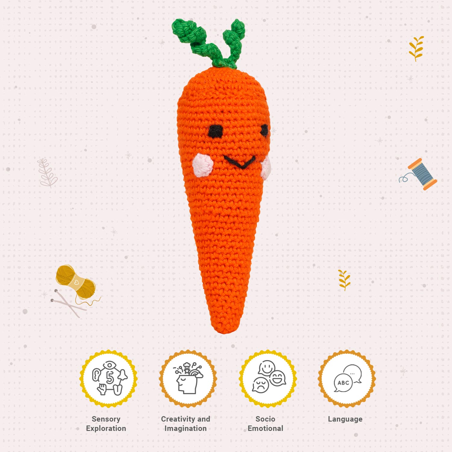 Little Ginnie Crochet Carrot - AMYH - CARROT - 001