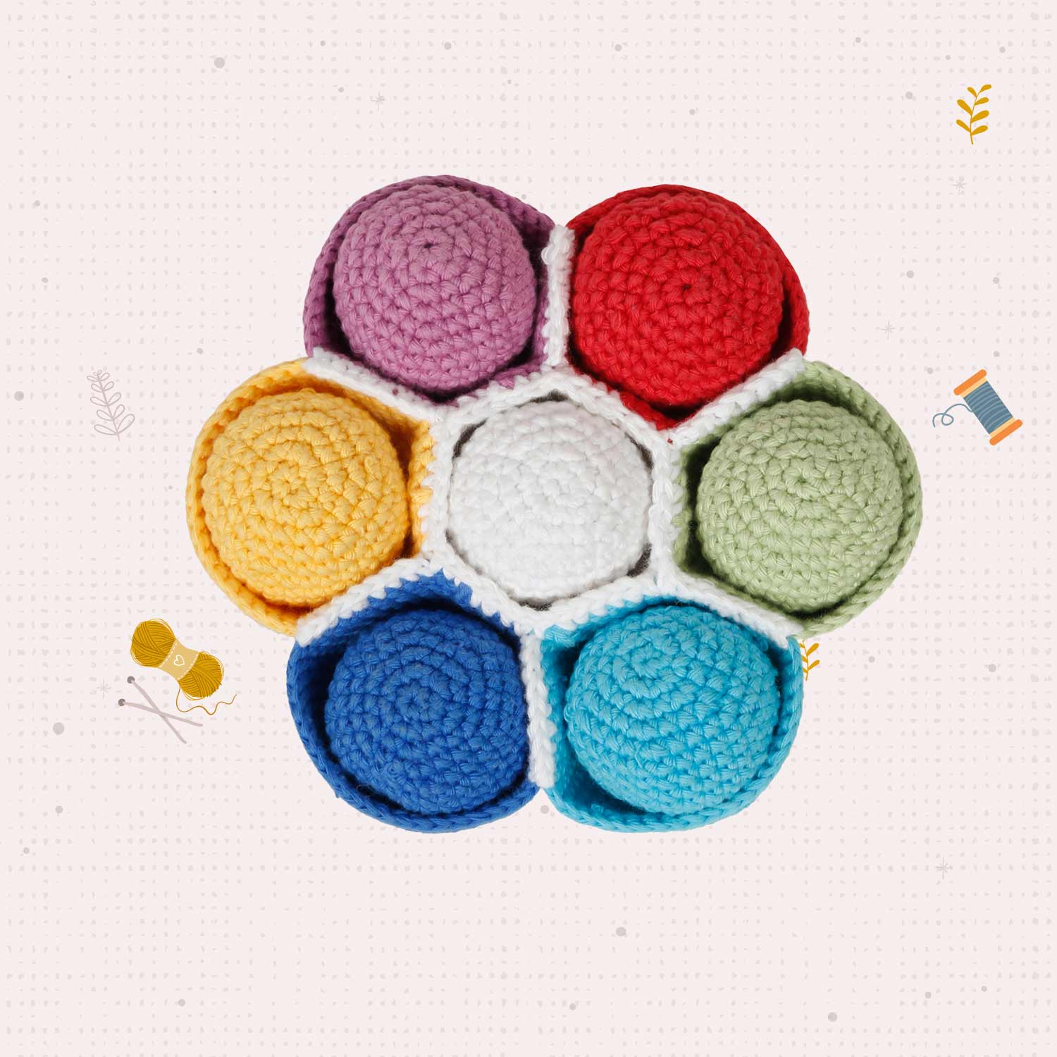 Little Ginnie Crochet Soft Rattle Ball Game, Rattle Toys for 1+ Years up Babies - AMYH - BALL - GAME - 002