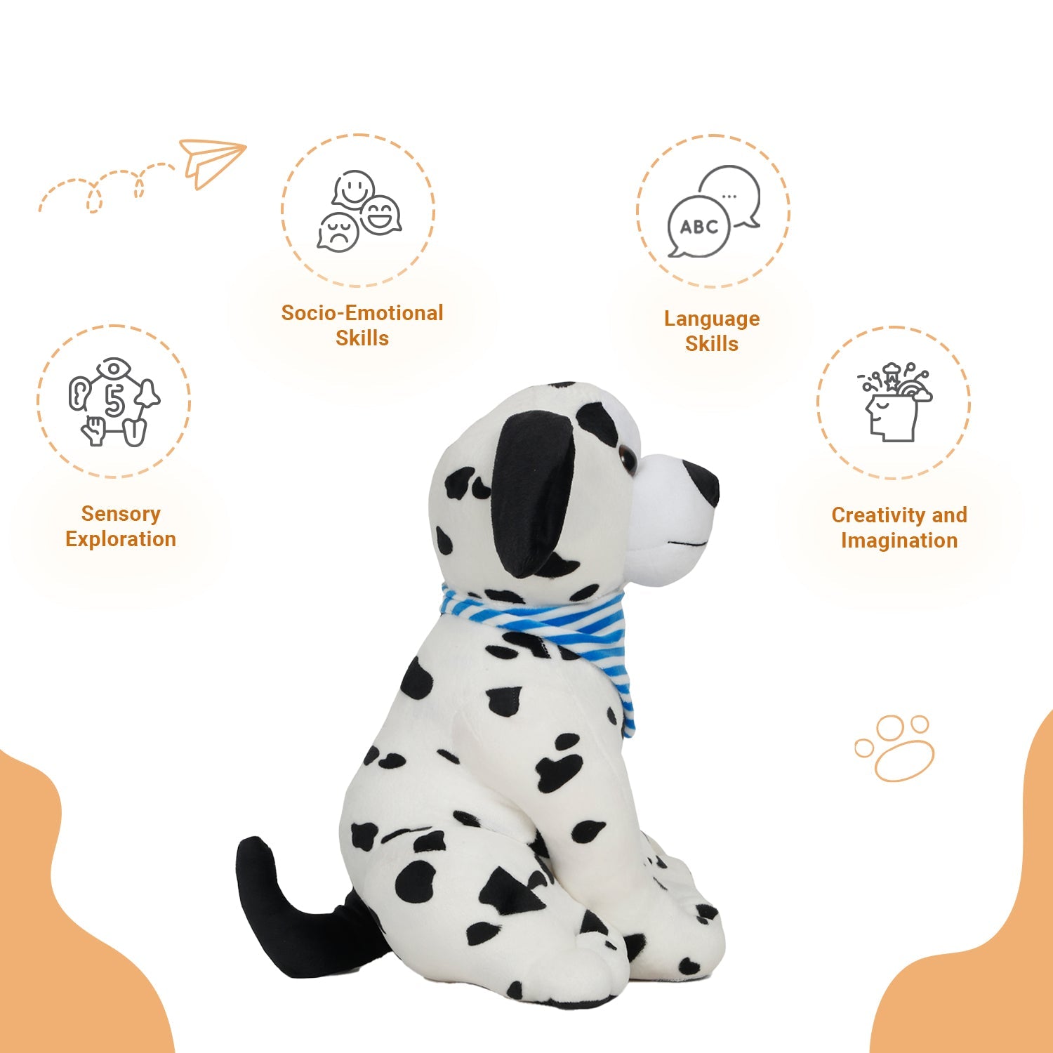 LITTLE Ginnie Dalmatian Dog Soft Toy for Kids - Plush Toy for Newborn Baby | Return & Birthday Gift - NK - DAL - DOF - ST