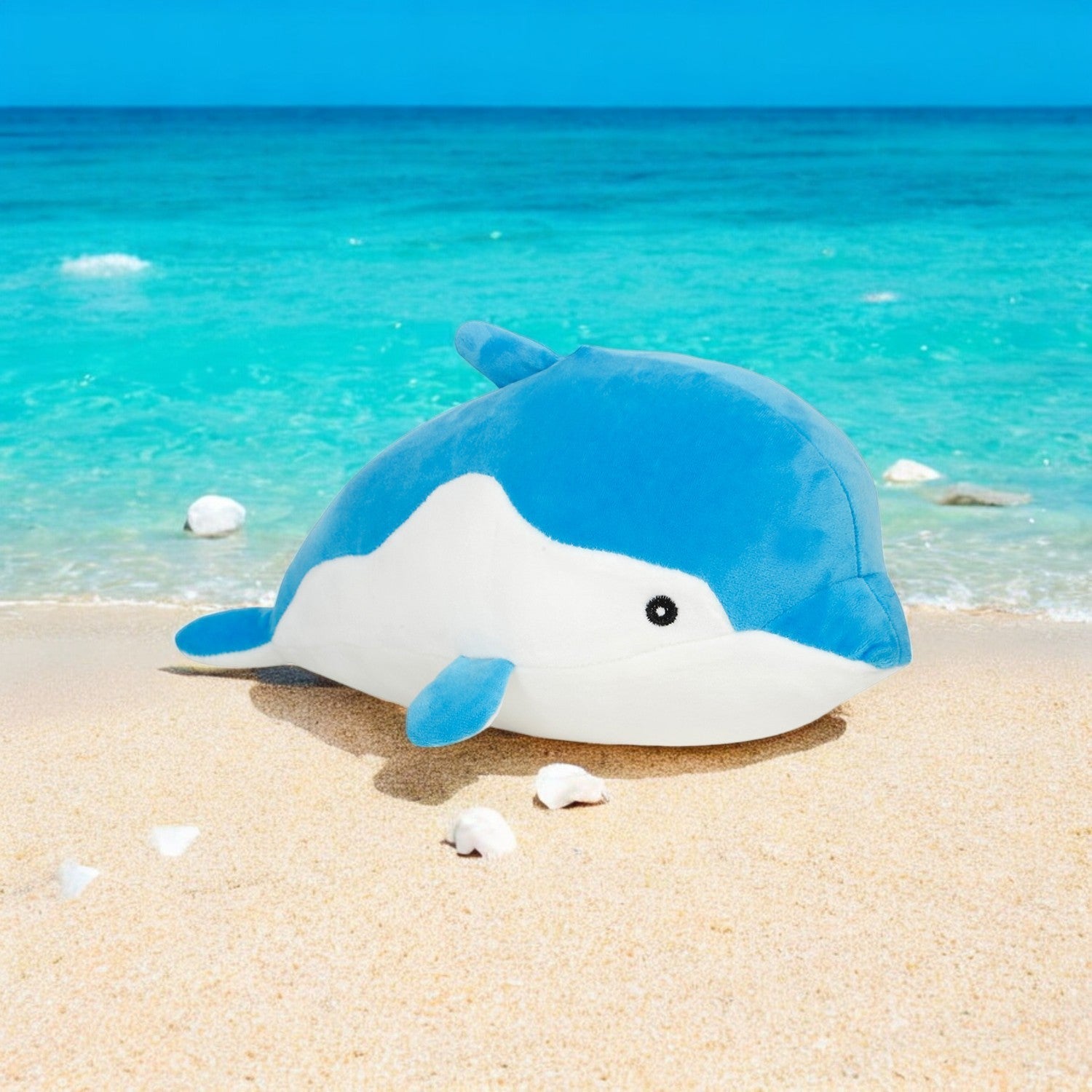 LITTLE GINNIE Dolphin Soft Toys - Blue | Plush Toy for Kids 6 Months+| Returned & Birthday Gift for Baby - LG - DOLPHIN - BLU - ST