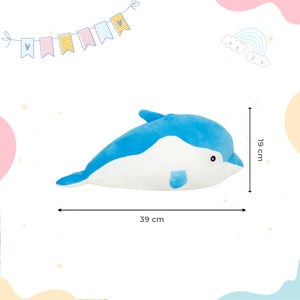 LITTLE GINNIE Dolphin Soft Toys - Blue | Plush Toy for Kids 6 Months+| Returned & Birthday Gift for Baby - LG - DOLPHIN - BLU - ST