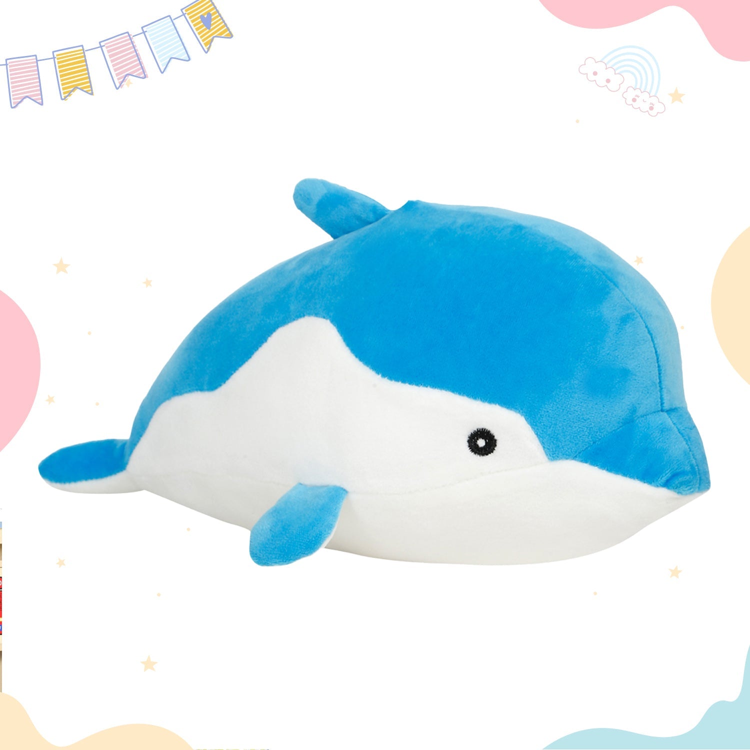 LITTLE GINNIE Dolphin Soft Toys - Blue | Plush Toy for Kids 6 Months+| Returned & Birthday Gift for Baby - LG - DOLPHIN - BLU - ST