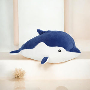 LITTLE GINNIE Dolphin Soft Toys - Dark Blue | Plush Toy for Kids 6 Months+| Returned & Birthday Gift for Baby - LG - DOLPHIN - DBLU - ST