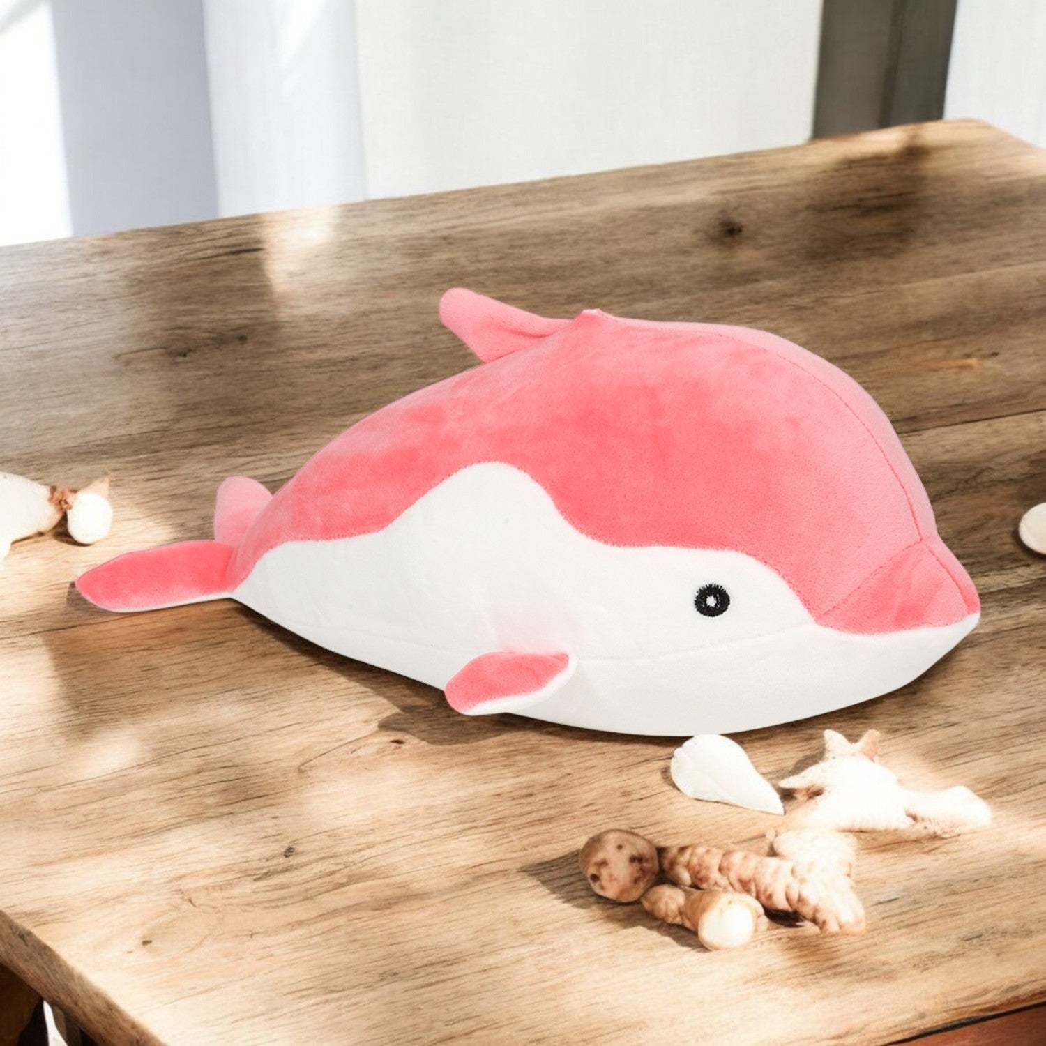 LITTLE GINNIE Dolphin Soft Toys - Pink | Plush Toy for Kids 6 Months+| Returned & Birthday Gift for Baby - LG - DOLPHIN - PNK - ST