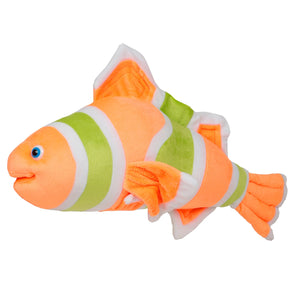 LITTLE GINNIE Fish Soft Toys for Kids - Orange Green, Toy for Babies 6 Months + - NK - FISH - GRN - OR - ST