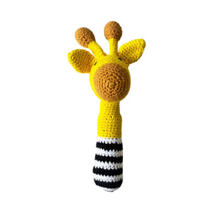 Little Ginnie Giraffe Baby Rattle Toys for New Born Baby 6+ Months - Yellow | Crochet Soft Doll - AMYH - GIRF - RTL - YL - 001