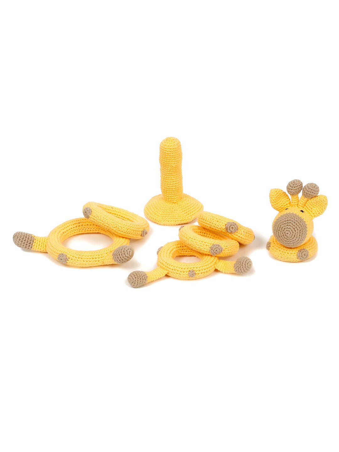 LITTLE Ginnie Giraffe Stacker Crochet Soft Doll - Yellow | 6+ Months up Babies - AMYH - GIRF - STC