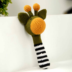Little Ginnie Green Giraffe Rattle For Kids - AMYH - GIRF - RTL - GR