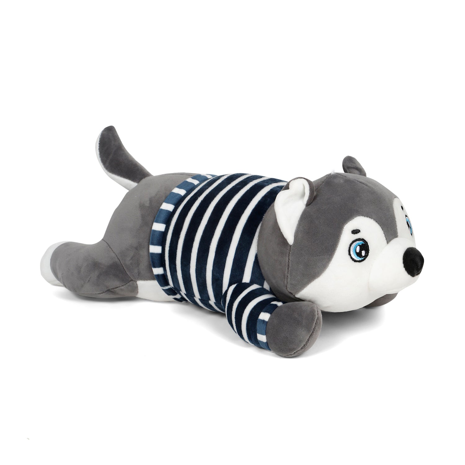 LITTLE GINNIE Husky Dog Soft Toys - Grey | Plush Toy for Kids 6 Months+ | Returned & Birthday Gift for Baby - LG - HUSKY - GRY - ST