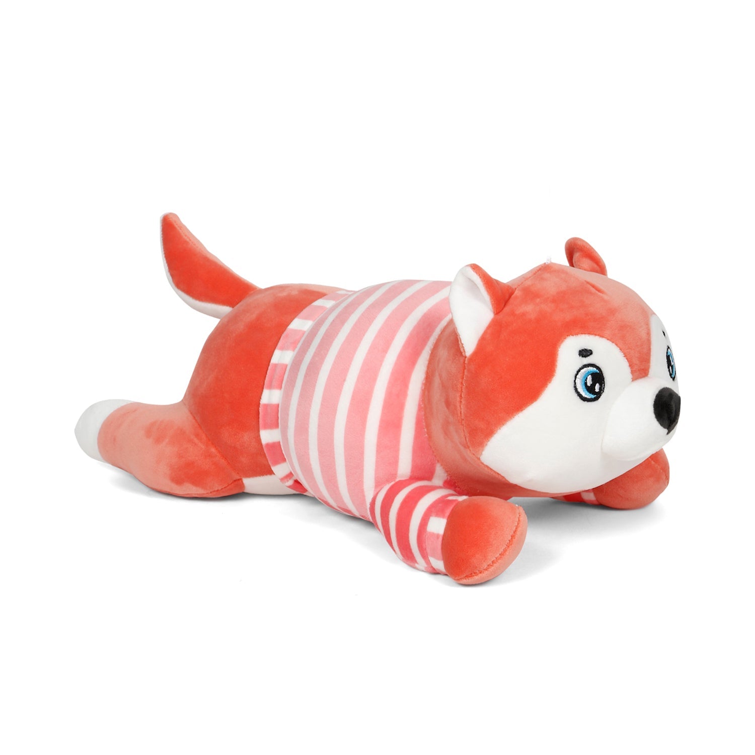 LITTLE GINNIE Husky Dog Soft Toys - Peach | Plush Toy for Kids 6 Months+ | Returned & Birthday Gift for Baby - LG - HUSKY - PEACH - ST