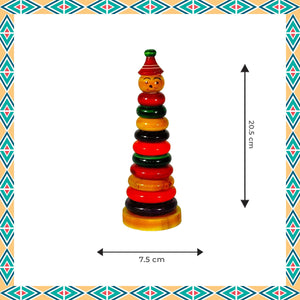 Little Ginnie Joker Stacker - Educational Wooden Stacking Toy for Kids with Non - Toxic Paints | Ideal for Ages 2+ Years - LG - CP - JOKR - 01