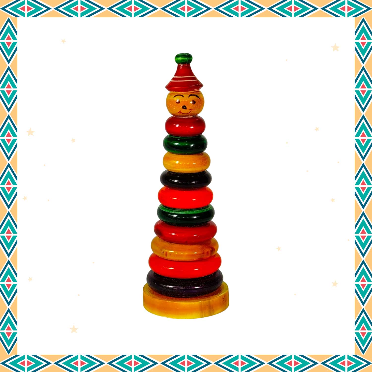Little Ginnie Joker Stacker - Educational Wooden Stacking Toy for Kids with Non - Toxic Paints | Ideal for Ages 2+ Years - LG - CP - JOKR - 01