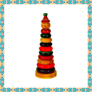 Little Ginnie Joker Stacker - Educational Wooden Stacking Toy for Kids with Non - Toxic Paints | Ideal for Ages 2+ Years - LG - CP - JOKR - 01