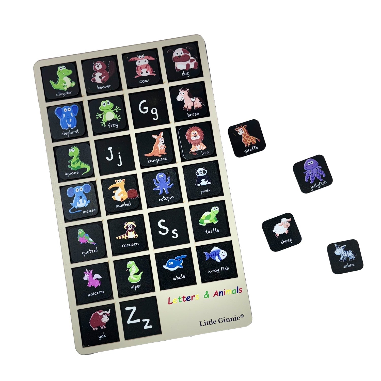 Little Ginnie Letters and Animals Board - LGLA - 001