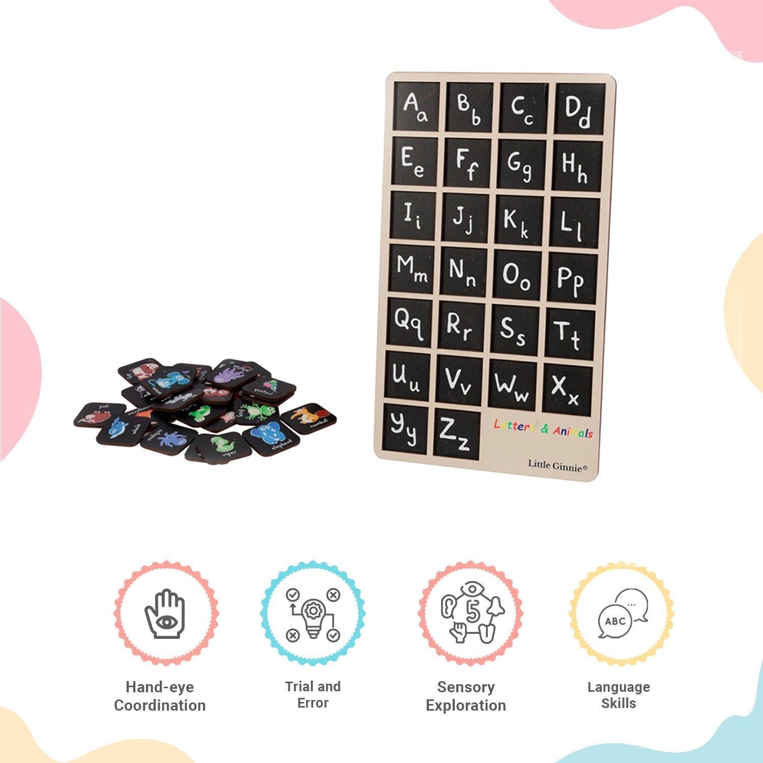 Little Ginnie Letters and Animals Board - LGLA - 001