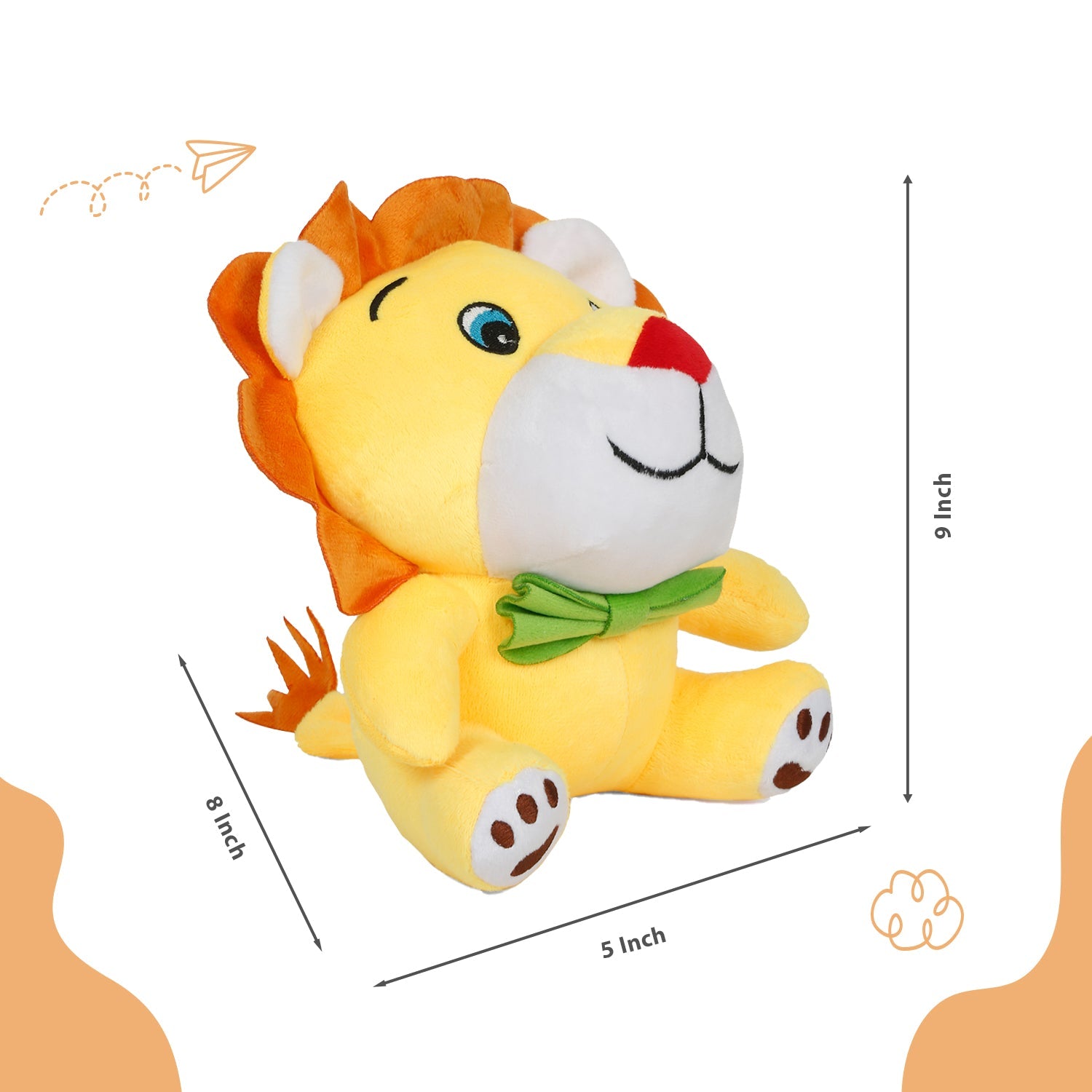 LITTLE GINNIE Lion Soft Toy for Kids - Brown - Plush Toy for Newborn Baby | Return & Birthday Gift - NK - LION - ST
