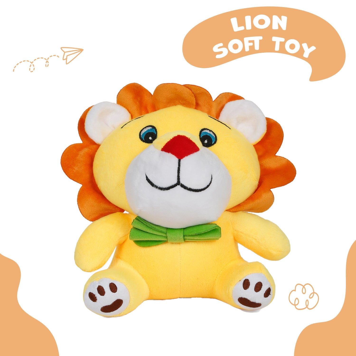 LITTLE GINNIE Lion Soft Toy for Kids - Brown - Plush Toy for Newborn Baby | Return & Birthday Gift - NK - LION - ST
