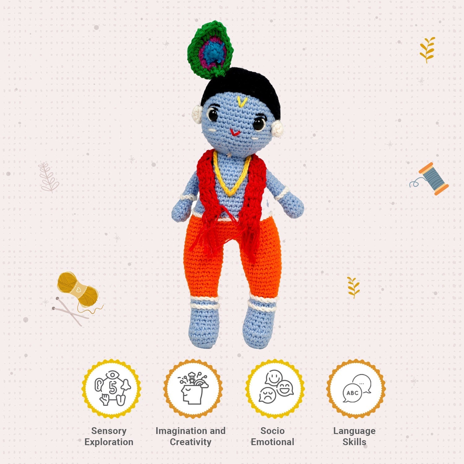 Little Ginnie Lord Krishna Soft Toy - AMYH - KRISH - ST