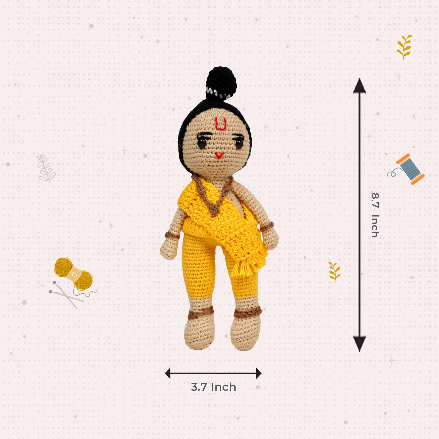Little Ginnie Lord Ram Crochet Toy | Return & Birthday Gift - AMYH - RAM - ST