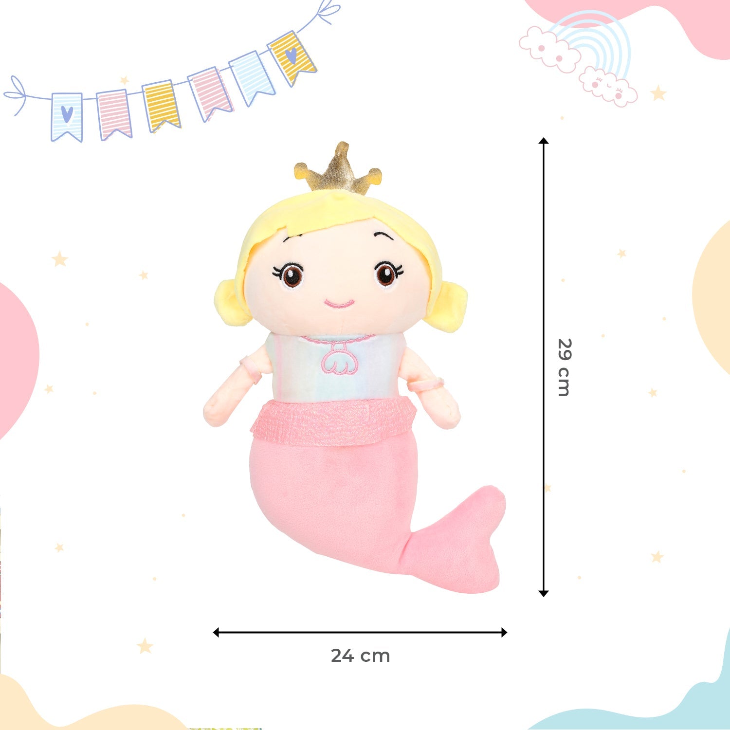 Little Ginnie Mermaid Soft Doll for Kids - Pink | Ideal Birthday & Return Gift for Babies - LG - MERMAID - PNK