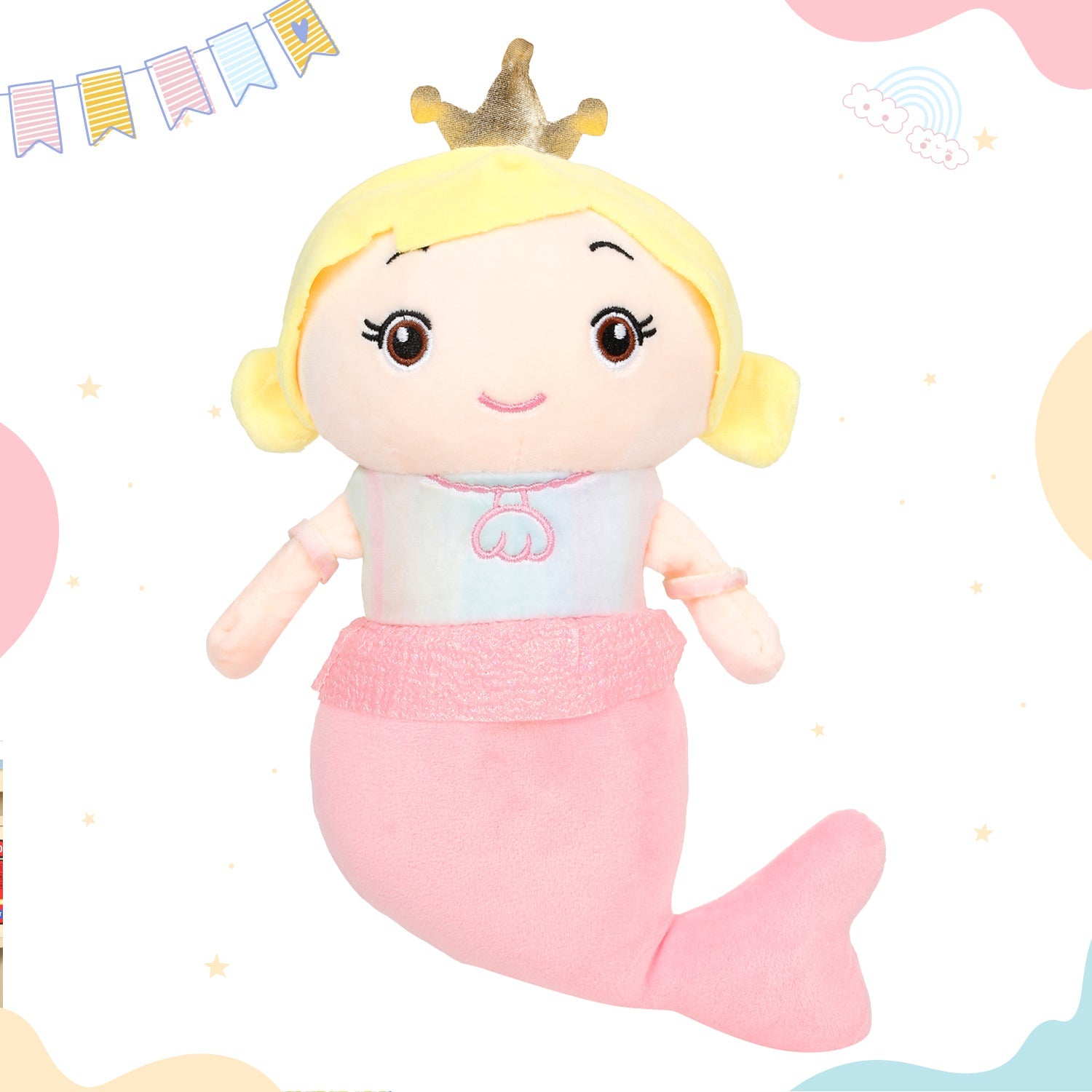 Little Ginnie Mermaid Soft Doll for Kids - Pink | Ideal Birthday & Return Gift for Babies - LG - MERMAID - PNK